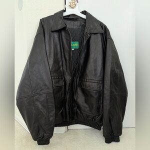 Men's Leather Black Bomber Jacket. Milano XXXL. Excellent Condition.